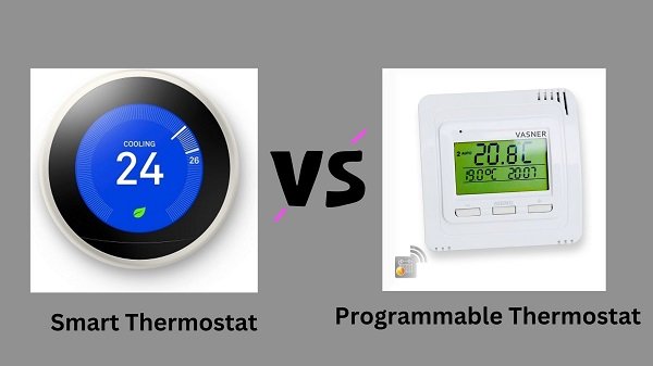 smart thermostat vs programmable thermostat - image with both thermostat